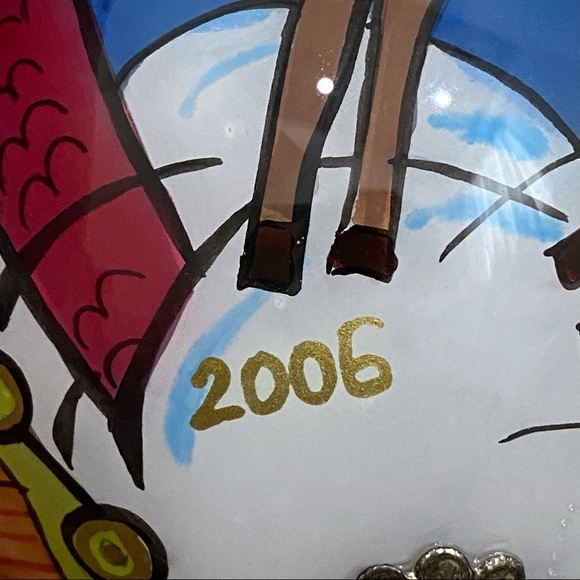 Li Bien 2006 Pier1 Imports Reverse PaintedSanta Reindeer Christmas Ball Ornament - Picture 12 of 13